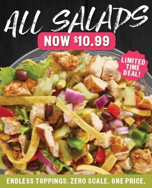 Simple, Satisfying, and Smart. $10.99 Salads for Your Best Year Yet