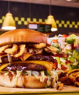 Celebrate National Burger and Salad Month at Hello Bistro
