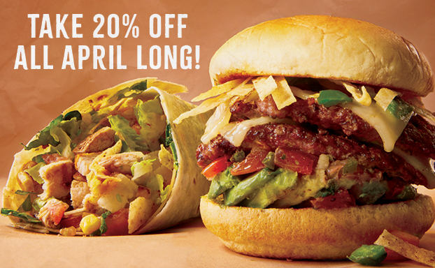 Take 20 Percent Off Online Orders All April Long!
